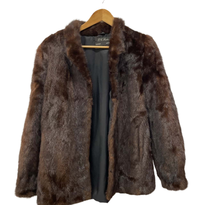 T.C. Hunter Furrier Adelaide  Womens Size M/12 Fur Coat Brown 