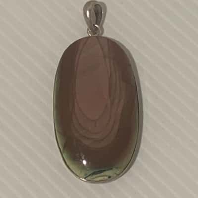 Natural Polychrome Jasper & Sterling Silver Pendant