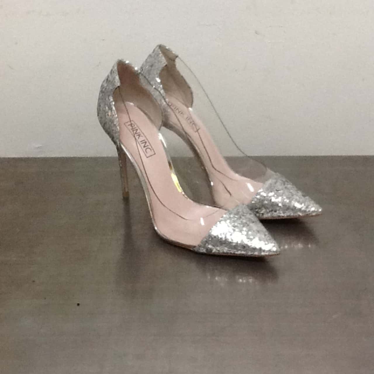 silver heels size 4