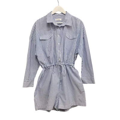 Atmos&Here Size 16 Long Sleeve Playsuit with Pockets Blue / Striped / White 