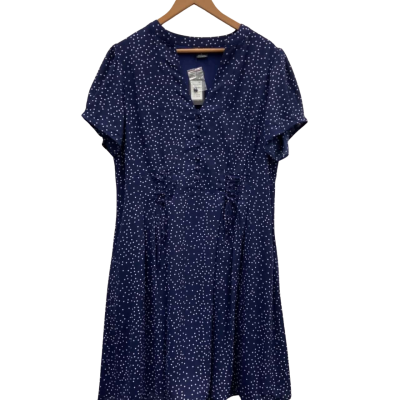 City Chic Womens  Size 16 Midi Dress Navy Blue / Polka Dot RRP $119.95