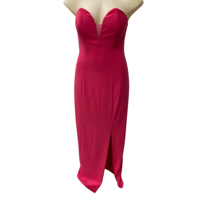 Miss Anne - Strapless Mermaid Maxi Dress in Hot Pink Size 10 