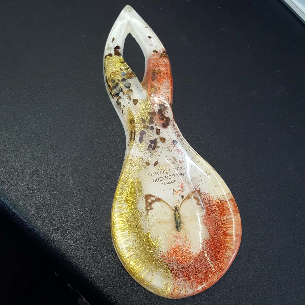 Crystal Craft Spoon Holder (Greetings from QueensTown Tasmania)