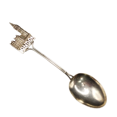 Rare & Amazing 115 Year Old "London" Sterling Silver Teaspoon Made In 1911 By Levi & Salaman Of Birmingham (11.88g Weight)  (black light)