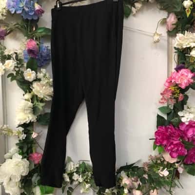 Scanlan Theodore Size 10 Black  Silk Trousers
