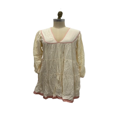 Flannel Womens  Size M Casual Dress Off White / Pink  
