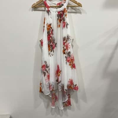 City Chic Womens  Size L Halter Neck Top Floral / White 