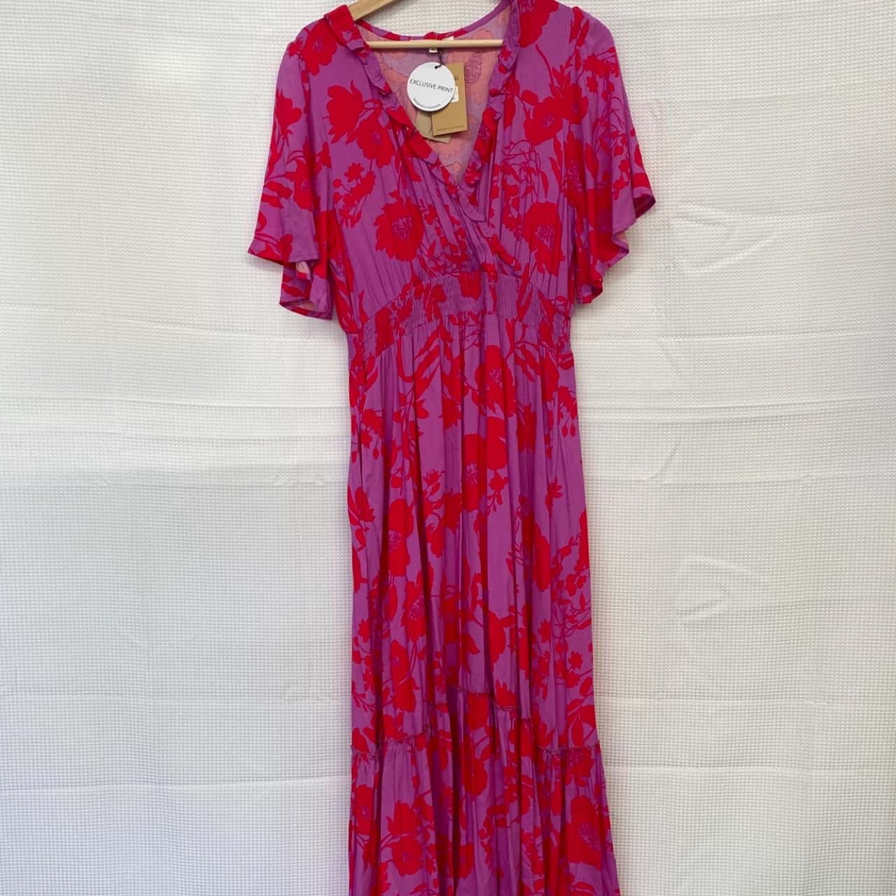 Label of Love Womens Size XL Maxi Dress Pink Pattern (s)