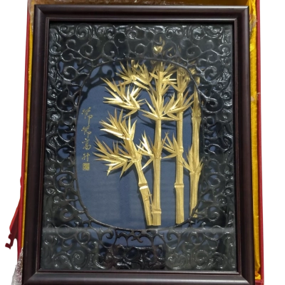 Gold Leaf Bamboo 3D Art