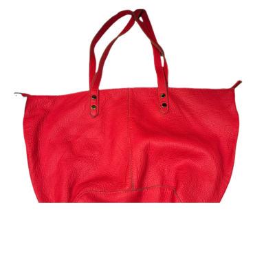 Arlington Milne coral Pebbled Leather Large Tote Handbag