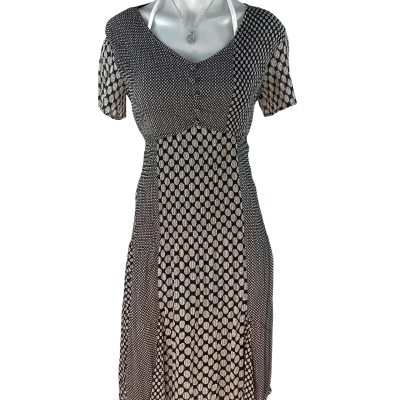 Liz Jordan - Florian Printed Crinkle Dress (Size L)