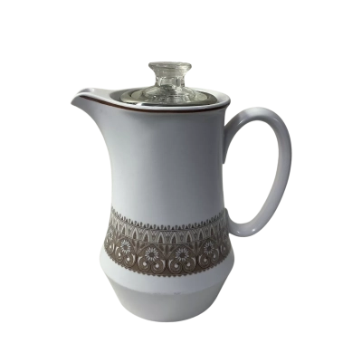 Noritake Progression Century White / Brown Floral Pattern Ceramic Coffee Perculator with Lid