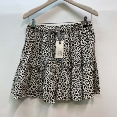 Seed Teen  Size 12 Linen Blend Animal Print Skirt