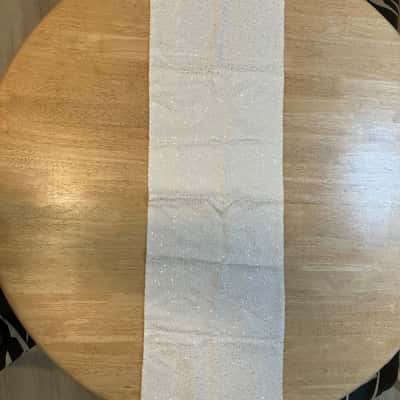 Ivory sequin Table Runner with Tassel.