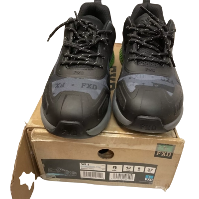  Mens  FXD Size 9  Black  / Green / Grey work shoes