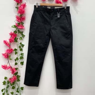 Industrie Mens Straight Leg Chinos Pants Size 28 Black  