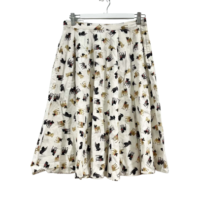 Revival A-Line Midi Skirt Pug Dog Design Size 10 - so so cute 