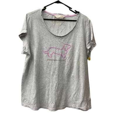 Peter Alexander Womens  Size XL Pyjamas Blue dog's background print & grey t-shirt