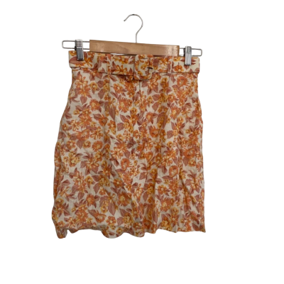 Kookai Womens Linen Size 8 Mini Skirt Floral / Multicoloured 