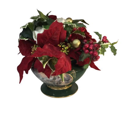 Winter Blooms Thomas Kincade Seasons of the Garden Christmas Vase Approx 24 x 30cm