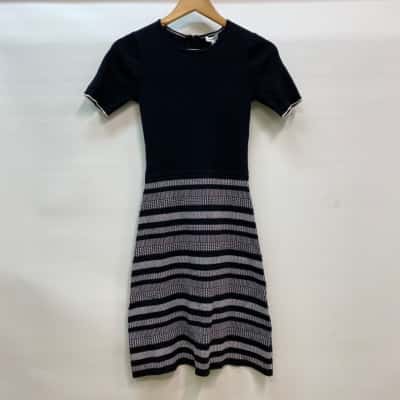 MARCS Crazy Love Knit Dress Black/Ivory Size XS