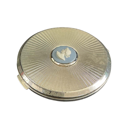 Stratton vintage compact with Cameo - made in England Blue / Cream / Silver 