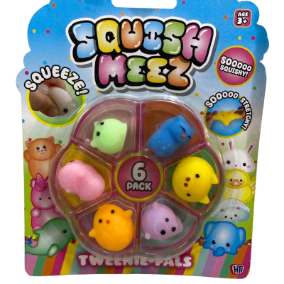 a "Squish Meez" 6-pack of mini animal squishies