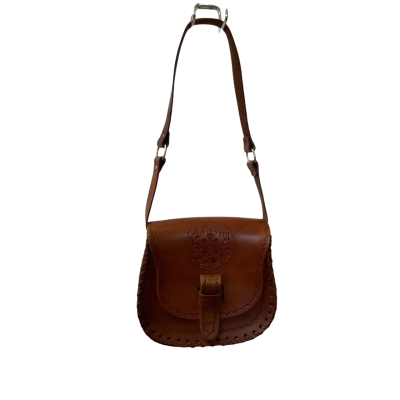 Vintage Brown Leather  Cross Body Bag 