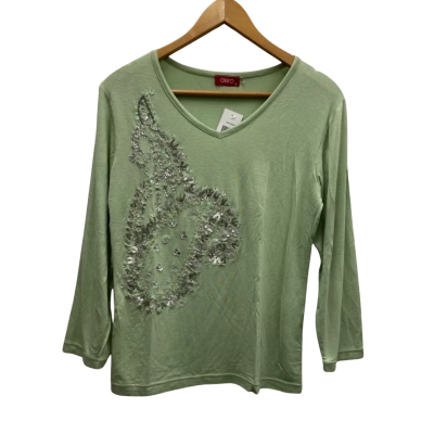 Aero Womens  Size S Long Sleeve Top Green RRP $90.00