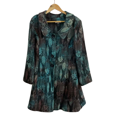  Womens  Size 10 Kamikaze Trenchcoat  Blue Multicoloured