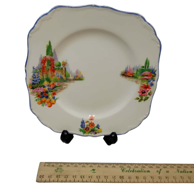 Vintage Alfred Meakin Sandwich Plate Summer Garden