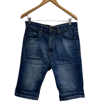  Crosshatch Mens  Size 32 Navy Blue Denim Shorts 
