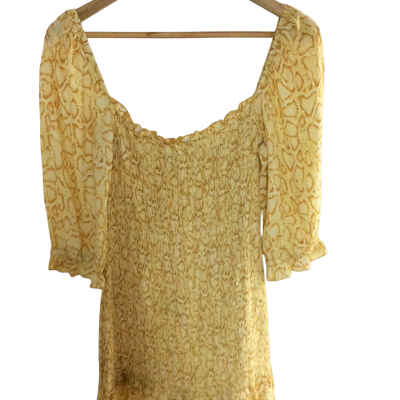 Faithfull The Brand Womens  Size 10 Casual Dress / Cocktail Dress Yellow 