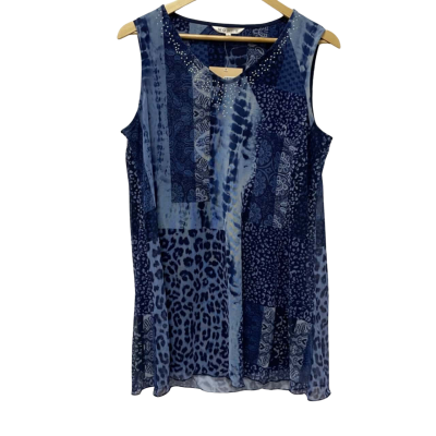 Noni B Womens  Size L Sleeveless Top Blue 
