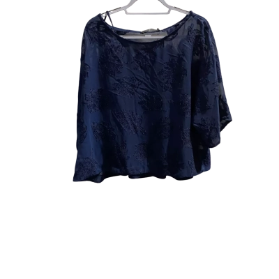 Katies Womens  Size 18 3/4 Sleeve Top Navy Blue Sheer with Under Singlet RRP $69.99