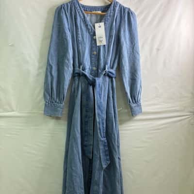 Target Womens Size 6 Denim Dress / Maxi Dress Blue BNWT