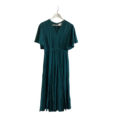 Witchery Womens Size 8 Short Sleeve Maxi Dress Teal 
