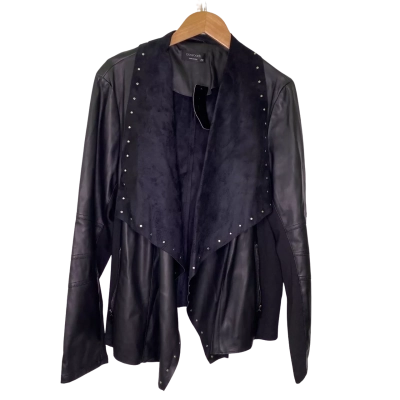 Crossroads Womens  Size 22 Open Jacket Black  / Silver 
