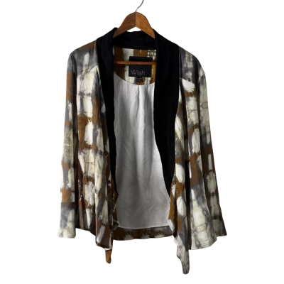 Wish Womens  Size 12 Cardigan Black  / Brown / Green 