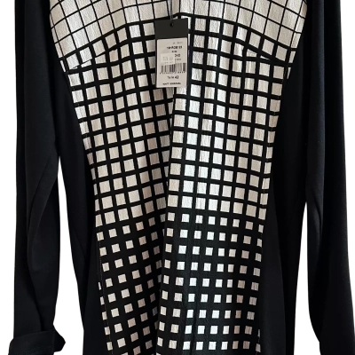  Mado et les Autres Women's  Size 12 / 14 Long Sleeve Dress Black / Checked / White 