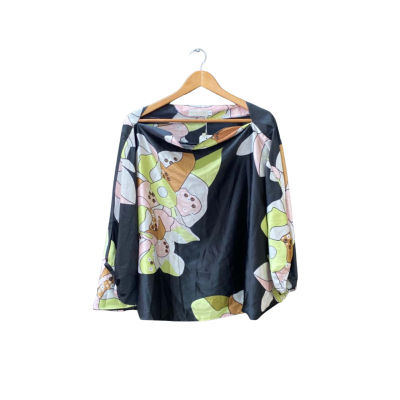 Gingham & Heels Size 10 Off-the-shoulder Top Black /Floral/Multicoloured/Pattern BNWT