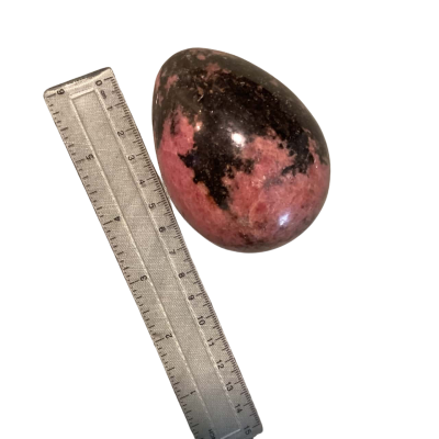 Rhodonite egg with stand