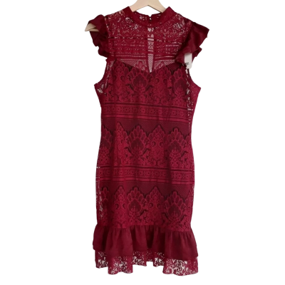 Jorge Womens  Size 10 Cocktail Dress Maroon 