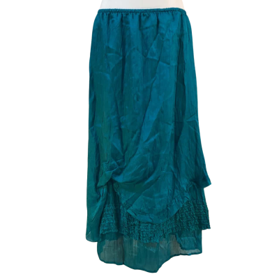 Verge Womens Size 12 Silk Blend Maxi Skirt Turquoise BNWT