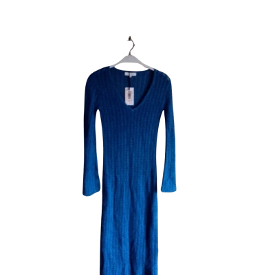 AERE Women's Size 6 Casual Crotched Dress Blue  