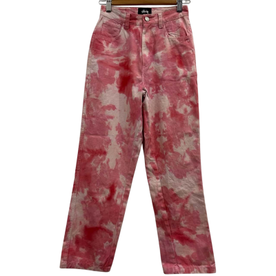 Stussy Womens  Size 6 Straight Leg Jeans Pink  / Red 