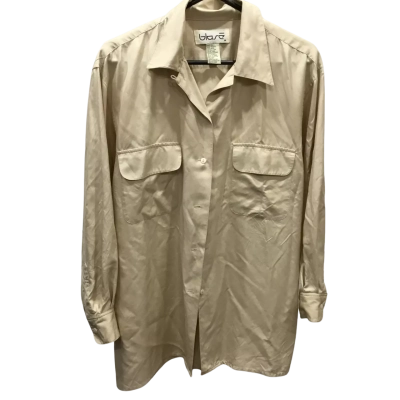 Vintage 100% Silk Shirt Size M Caramel Colour