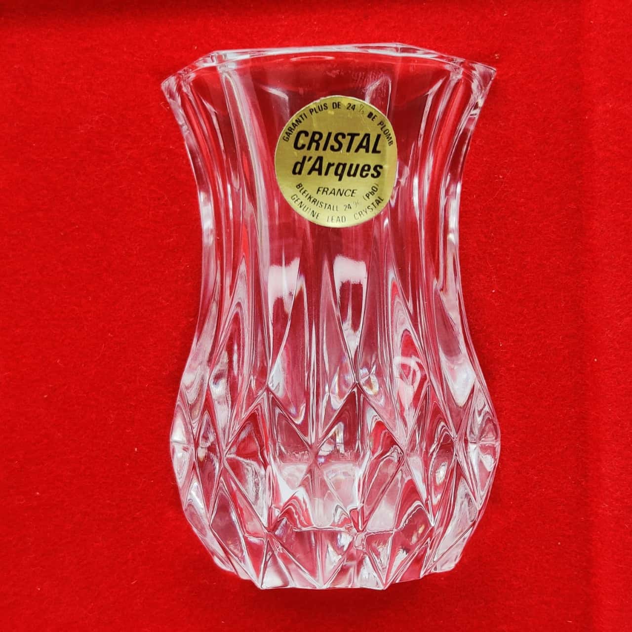 2-cristal-d-arques-bud-vases-new-in-box-genuine-lead-crystal-s