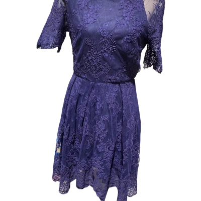 Alannah Hill Womens  Size 10 lace Midi Dress Purple 