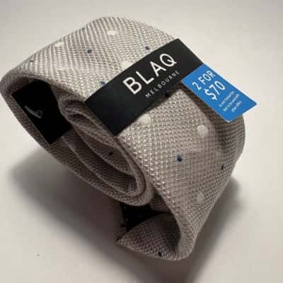 BNWT Blaq Melbourne Grey & Blue dotted Tie